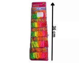 Kit 5 Cartelas de Elástico Silicone Tons Neon para Cabelo Praticidade e Estilo