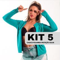 Kit 5 Casacos Abertos Térmicos Feminino Proteção Solar UV 50+