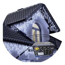 Kit 5 Cascata 400 Leds 10 Metros Luz Branca Fixa - 110V