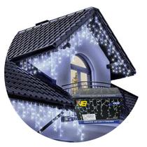 Kit 5 Cascatas 400 Leds 10M C/ 8 Funções Branco Frio C/ Fio Branco 110V Kit 5 Cascatas 400 Leds 10M C/ 8 Funções Branco Frio C/ Fio Branco 110V