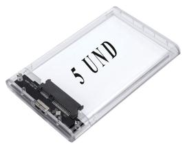 Kit 5 Case Hd 3.0 Ext 2.5 compatível com Notebook Usb Pc 6gbps Kit 5 Case Hd 3.0 Ext 2.5 compatível com Notebook Usb Pc 6gbps