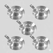 Kit 5 Castiçal Porta Vela Suporte Vela Palito Em Alumínio