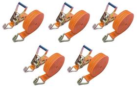 Kit 5 Catraca + 5 Cinta Amarração 5T X 9m X 50mm Rabicho J Kit 5 Catraca + 5 Cinta Amarração 5T X 9m X 50mm Rabicho J