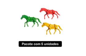 Kit 5 Cavalos Colorido Plástico Brinquedo - Brinsilios