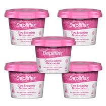 Kit 5 Cera Depilatória Micro-Ondas Depilflax Rosas 200g Kit 5 Cera Depilatória Micro-Ondas Depilflax Rosas 200g