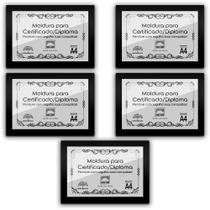 Kit 5 Certificados/Diplomas A4 com Tela de Acetato e MDF