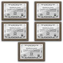 Kit 5 Certificados/Diplomas A4 com Tela de Acetato e MDF