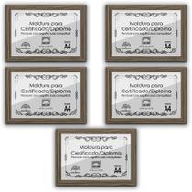 Kit 5 Certificados Diplomas A4 Com Tela De Acetato E Mdf Titulos Moldura Madeira Kit 5 Certificados Diplomas A4 Com Tela De Acetato E Mdf Titulos Moldura Madeira