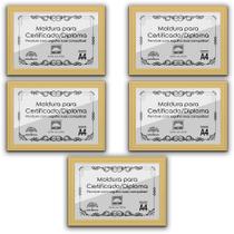 Kit 5 Certificados Diplomas A4 Com Tela De Acetato E Mdf Titulos Moldura Marfim Kit 5 Certificados Diplomas A4 Com Tela De Acetato E Mdf Titulos Moldura Marfim