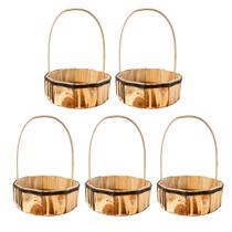 Kit 5 Cesta Páscoa Madeira Média Cestinhas Presente Atacado