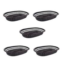 Kit 5 Cestinhas Oval Para Servir Lanches Salgados Fritas e Porções - Plasticomm