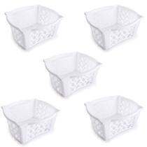 Kit 5 Cestinhos Cestos Organizadores Multiuso P Empilhável