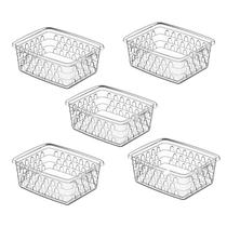 Kit 5 Cesto Caixa Organizadora Multiuso Pequeno Transparente