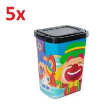 Kit 5 cesto de lixo quanto banheiro infantil patati patata - Arqplast