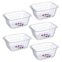 Kit 5 Cesto Organizador Pequeno 1,40 Litros Cristal Ordene