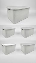 Kit 5 Cestos Organizador Rattan com Tampa 7L