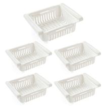 Kit 5 Cestos Organizadores de Geladeira Ajustáveis Multiuso para Cozinha Yaay