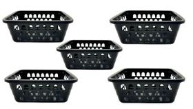 KIT 5 CESTOS ORGANIZADORES PRETO 20x16 KIT 5 CESTOS ORGANIZADORES PRETO 20x16