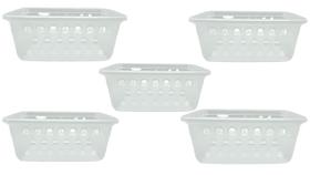 KIT 5 CESTOS ORGANIZADORES TRANSPARENTE 16x12