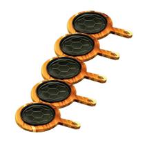 Kit 5 Chapas Petisco Redonda Copa 2022 Com Suporte 20X4Cm