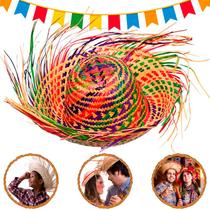 Kit 5 Chapéu Palha Festa Juniana Quadrilha Caipira Desfiado São João - Atacadão Têxtil