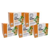 Kit 5 Chás Leão Maracujá, Laranja e Gengibre com 10 Sachês
