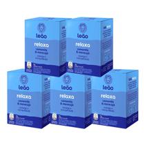 Kit 5 Chás Leão Relaxa Camomila e Maracujá com 10 Sachês cada Ideal Sono Dormir Kit 5 Chás Leão Relaxa Camomila e Maracujá com 10 Sachês cada Ideal Sono Dormir
