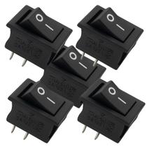 Kit 5 chave gangorra on/off 2 polos 6a 125v preta Kit 5 chave gangorra on/off 2 polos 6a 125v preta