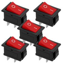 Kit 5 chave gangorra on/off 2 polos 6a125v vermel Kit 5 chave gangorra on/off 2 polos 6a125v vermel