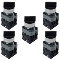 Kit 5 chave selet xb2 bd33 metal 3 posicoes fixa 2na lukma Kit 5 chave selet xb2 bd33 metal 3 posicoes fixa 2na lukma