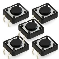 Kit 5 chave tactil 12x12x4 3mm 4 terminais Kit 5 chave tactil 12x12x4 3mm 4 terminais
