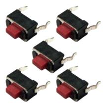 Kit 5 chave tactil 3x6x5.0mm 2 term vermelho Kit 5 chave tactil 3x6x5.0mm 2 term vermelho