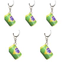 KIT 5 Chaveiro Brasil Mini Tambor Torcedor Copa Mundo