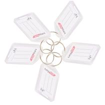 Kit 5 Chaveiro de Plástico Branco com Abertura e Etiqueta Pautada para Identificação Kit 5 Chaveiro de Plástico Branco com Abertura e Etiqueta Pautada para Identificação
