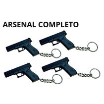 Kit 5 Chaveiros Pistola Realista e Estiloso para Colecionadores