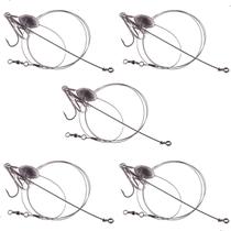 Kit 5 Chicote Para Pesca De Espada Com Isca De Sardinha