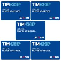 Kit 5 Chip Para Celular Tim Pré Pago