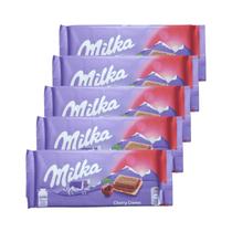 Kit 5 Chocolate com creme de cereja Milka Importado