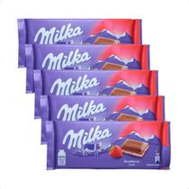 Kit 5 Chocolate com sabor morango Milka Importado Kit 5 Chocolate com sabor morango Milka Importado