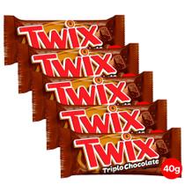Kit 5 Chocolate Twix Triplo Chocolate 40g