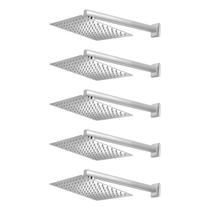 Kit 5 chuveirao de pscina ducha slim em aço inox 20x20 articulado domum