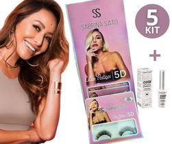 Kit 5 Cílios Postiços Hd Sabrina Sato - Fio Fino + Cola