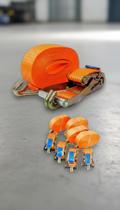 Kit 5 Cintas Amarração Carga 5T 50mm com Catraca Kit 5 Cintas Amarração Carga 5T 50mm com Catraca