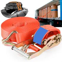 Kit 5 Cintas De Amarração Com Catraca Completo Para Carreta 5000kg 9 Metros 50mm Premium