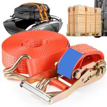 Kit 5 Cintas De Amarração Com Catraca Completo Para Carreta 5000kg 9 Metros 50mm Premium