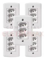 Kit 5 cj 4x2 3 tomadas 20a tramontina lux