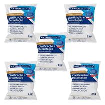Kit 5 Clarificante Sulfato + Barrilha 2kg Astralpool Piscina