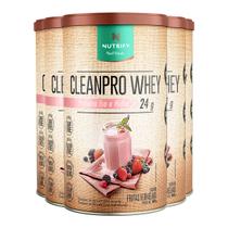 Kit 5 Clean Pro Whey Hidrolisado Frutas Vermelhas Nutrify 450g
