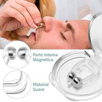 Kit 5 Clip Nasal Aparelho Anti Ronco Magnético Apnéia com Estojo Unitário - Silent