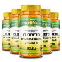 Kit 5 Cloreto de magnésio P.A. 810mg Unilife 60 cápsulas